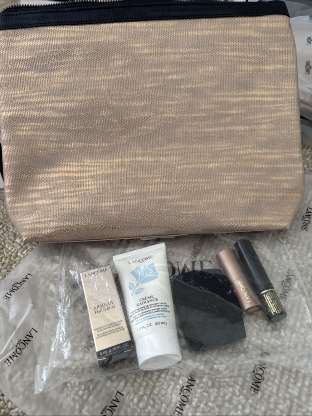 Lancome Samples And Cosmetic Bag